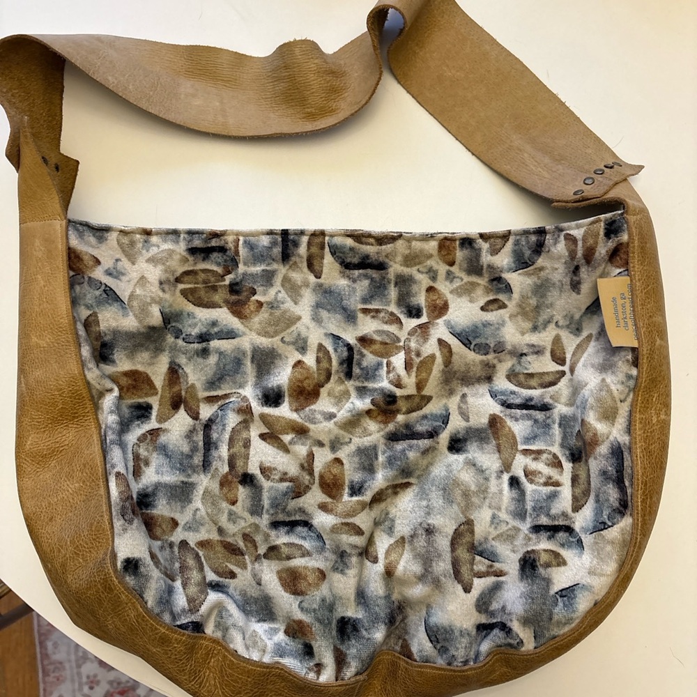 Stylish Tan and Patterned Hobo Bag